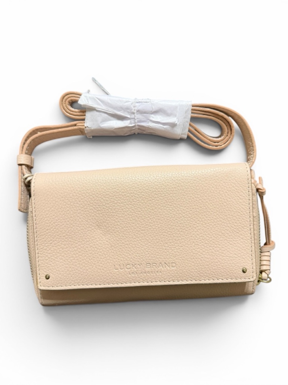 Lucky Brand Pebbled Leather Crossbody in Light Pink